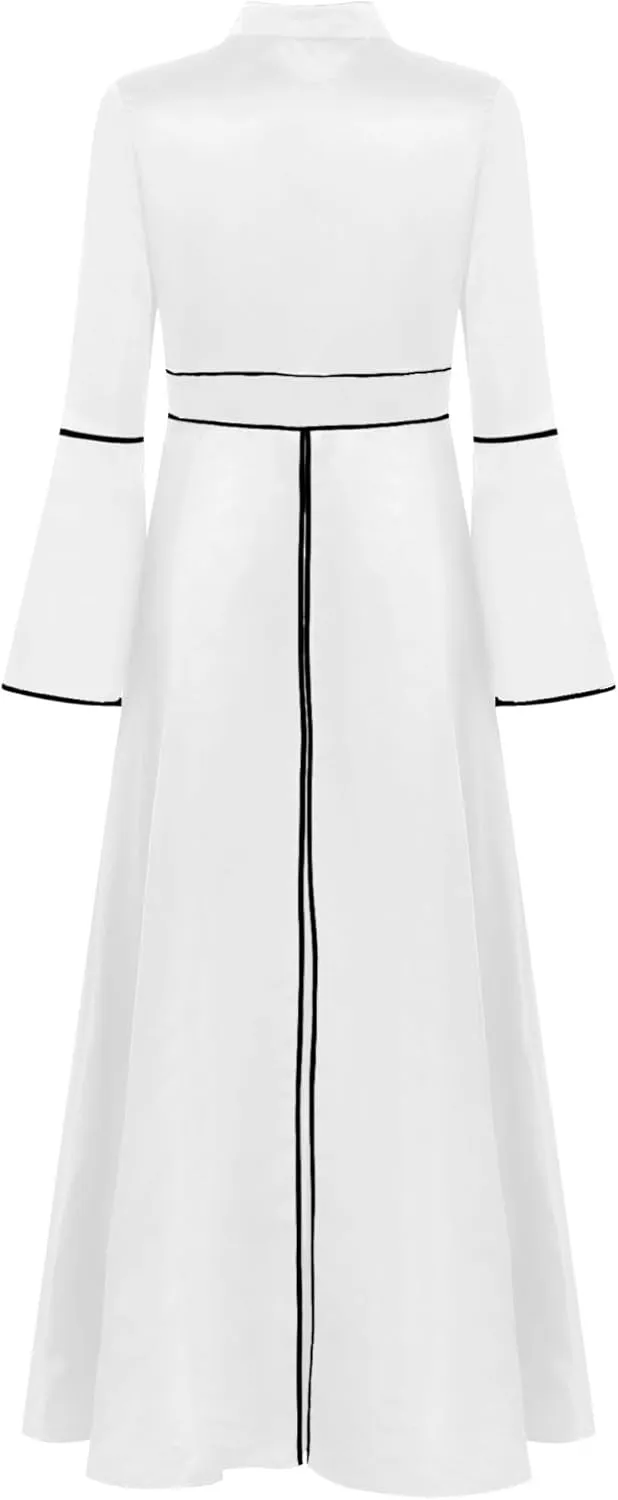 Women Church Clergy Dress Solid Minister Choir Robe Flared Sleeves A-line Maxi Dress
