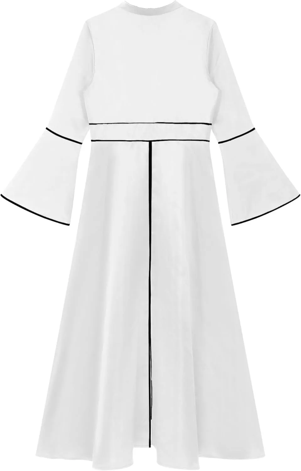 Women Church Clergy Dress Solid Minister Choir Robe Flared Sleeves A-line Maxi Dress