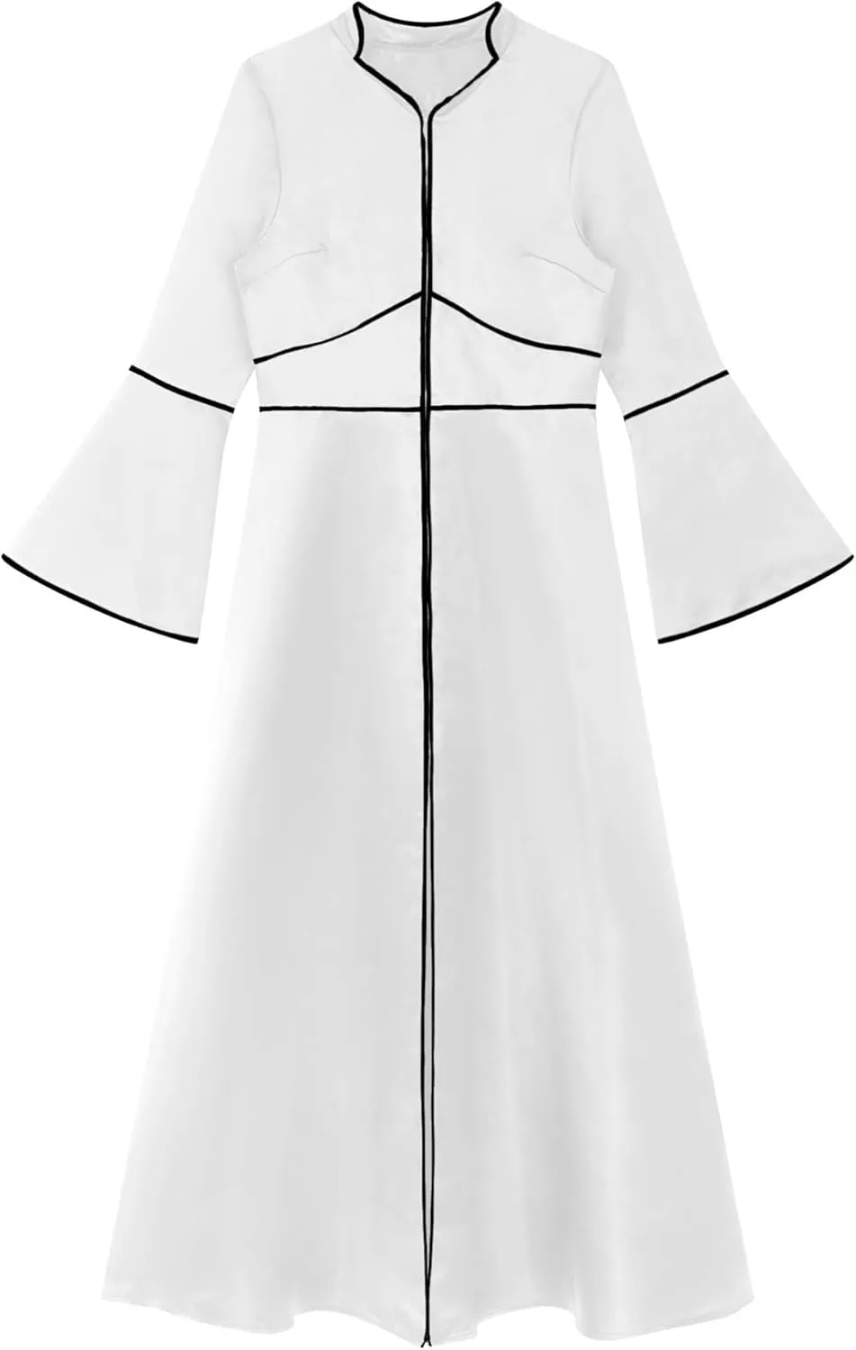 Women Church Clergy Dress Solid Minister Choir Robe Flared Sleeves A-line Maxi Dress