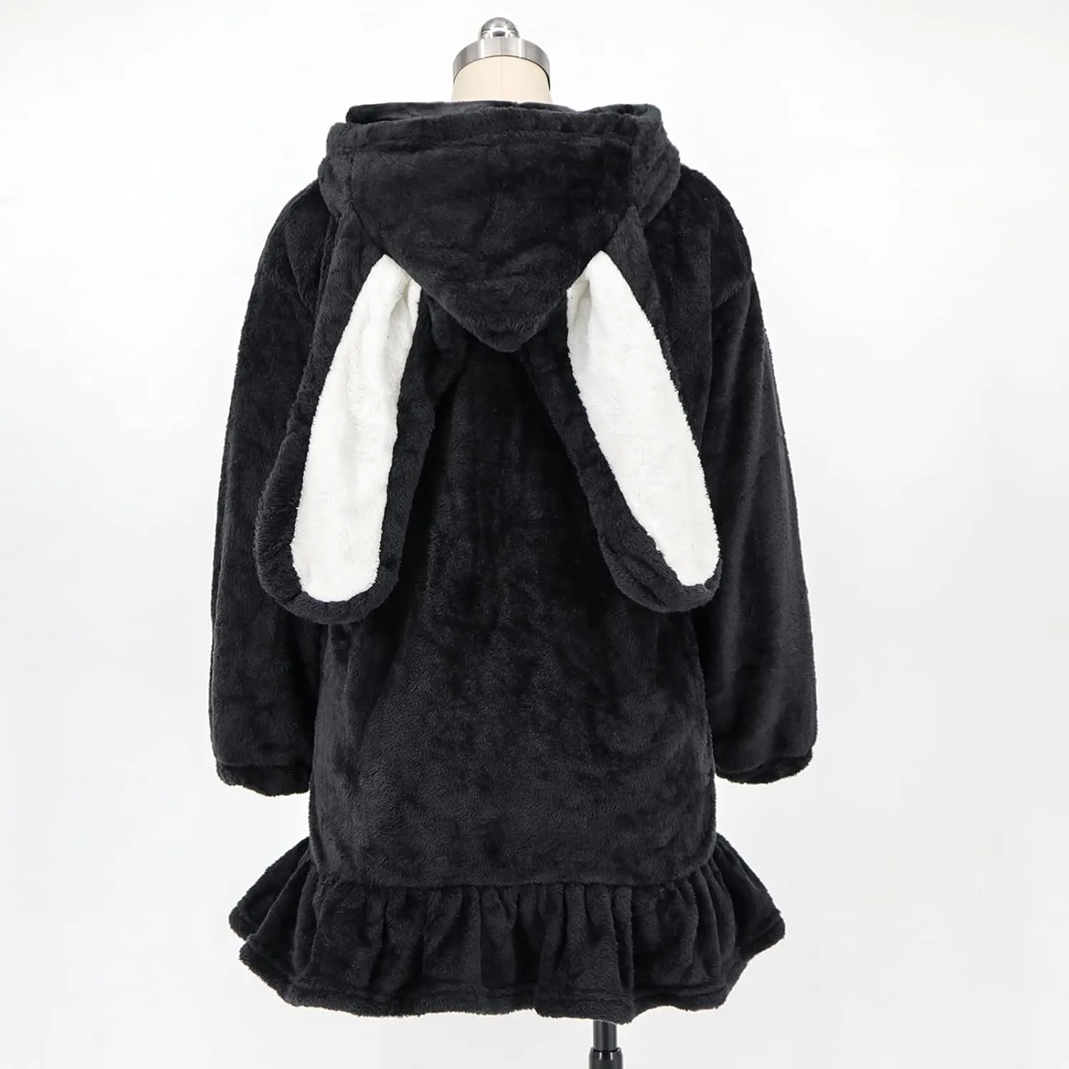 Women Cute Bunny Ear Long Sleeve Fuzzy Fluffy Rabbit Tops Sweatshirt Hoodie Jacket Coats