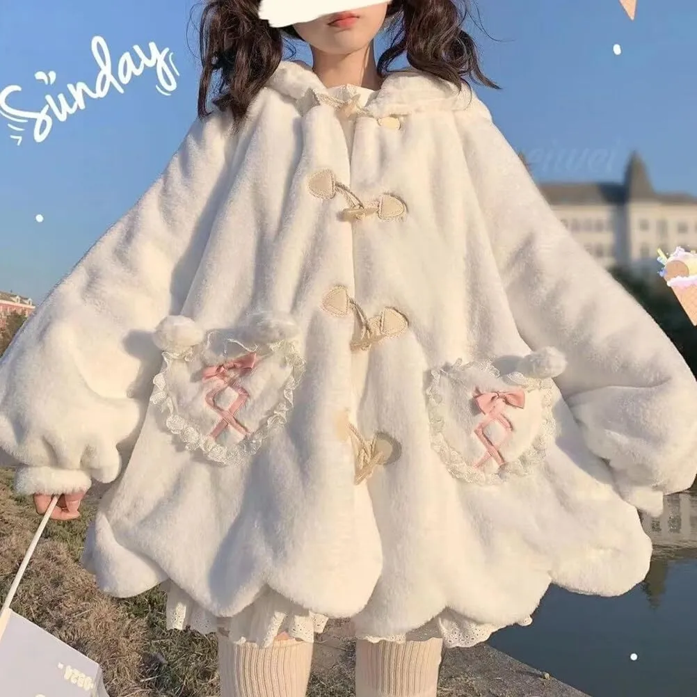 Women Cute Bunny Ear Long Sleeve Fuzzy Fluffy Rabbit Tops Sweatshirt Hoodie Jacket Coats