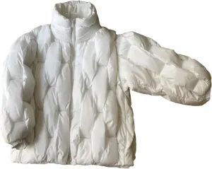 Women Down Jacket Oversized Couple Coats Plaid Puffer Parkas