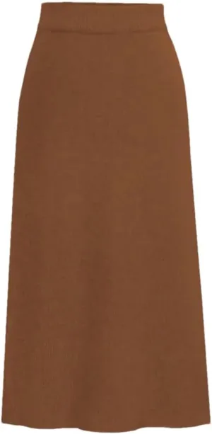 Women Solid Knit Pencil Skirt High Waist Elastic Casual Split Midi Skirts Autumn Winter
