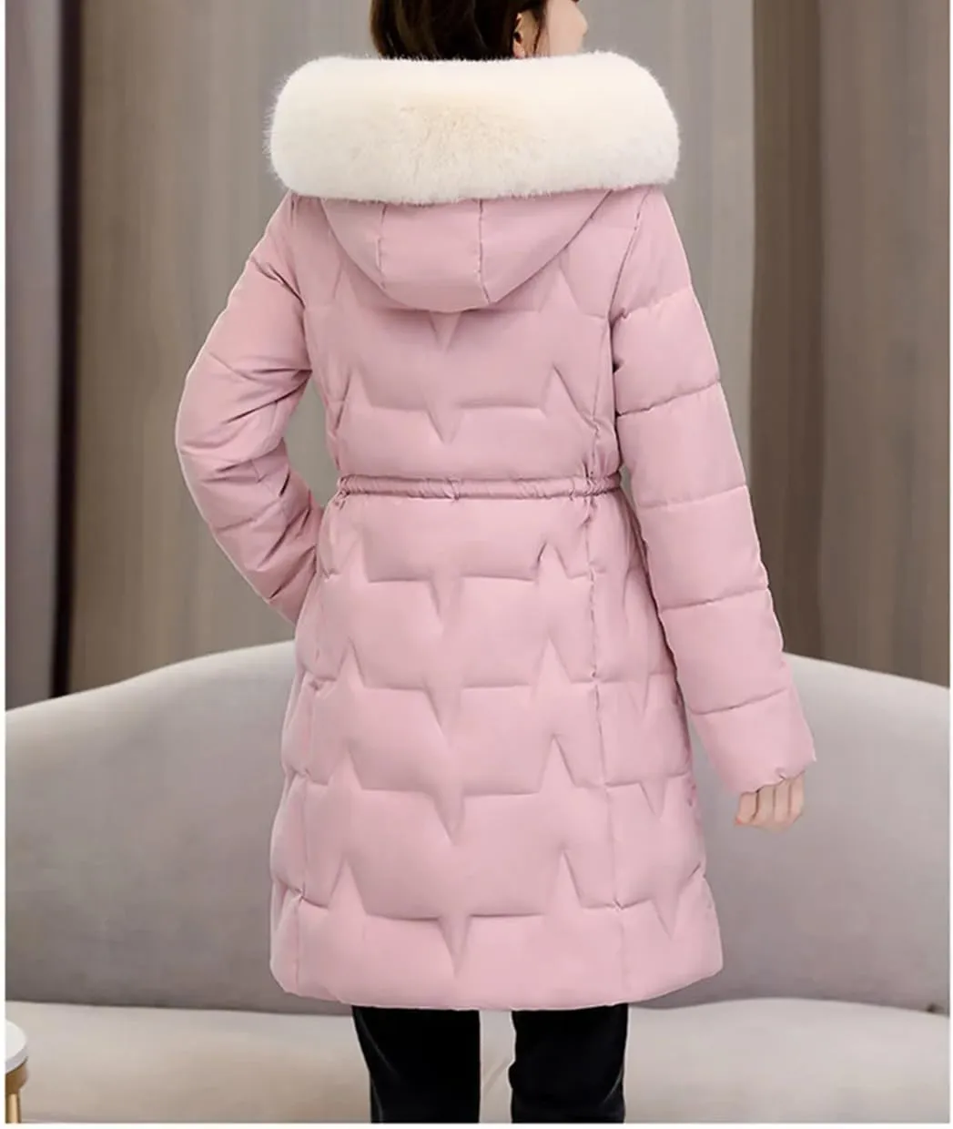 Women Winter Parka Hooded Jackets Thicken Warm Cotton-Padded Puffer Coat Casual Long Parkas Loose Outerwear