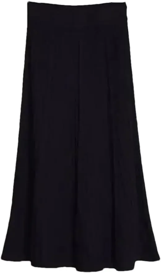Women Winter Warm Knitted Skirt Elastic High Waist Pleated Knit Casual All Match Long Midi Skirt