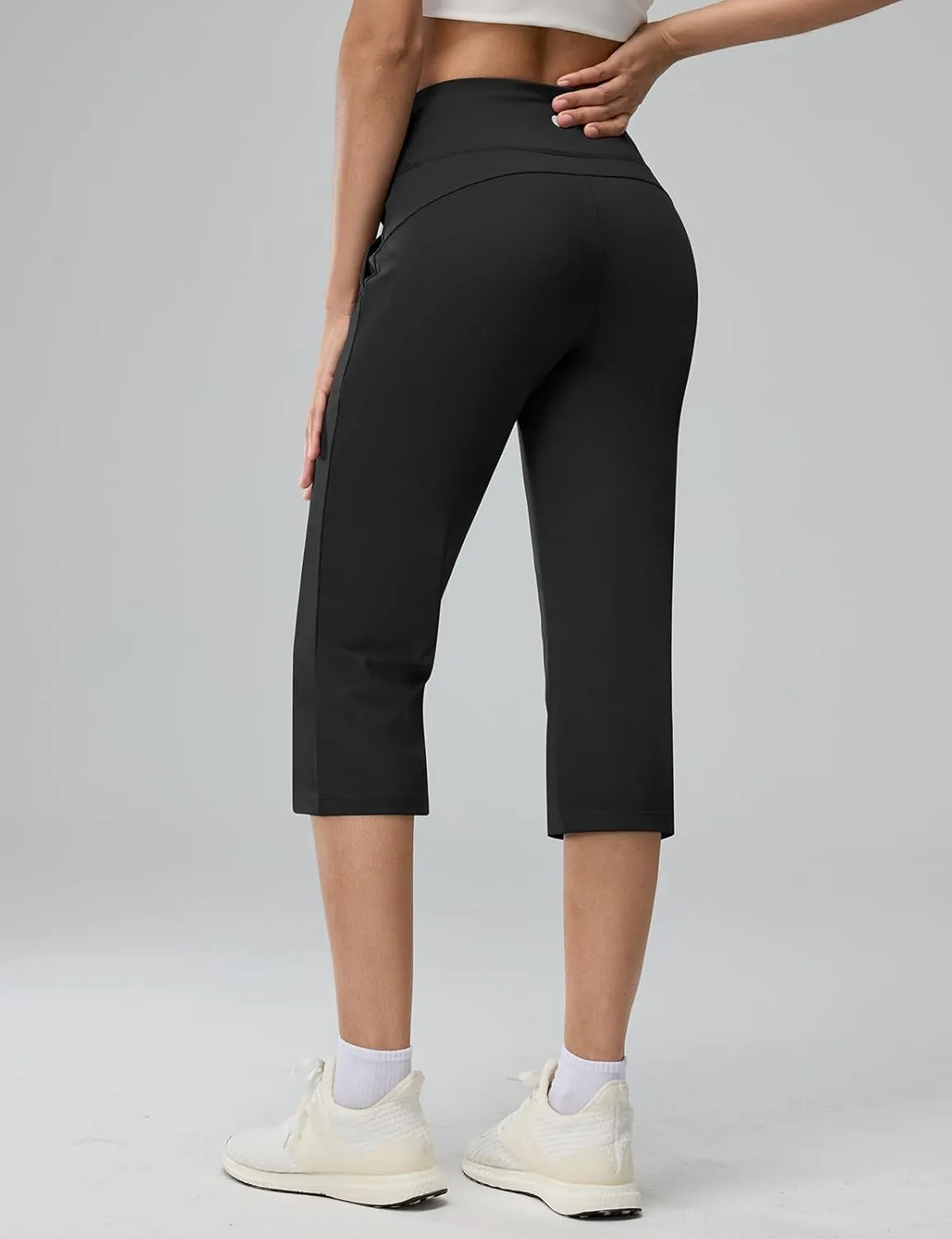 Women's Capri Pants Petite Capris with Pockets High Waisted Straight Cropped Pants Casual Yoga Cotton Summer
