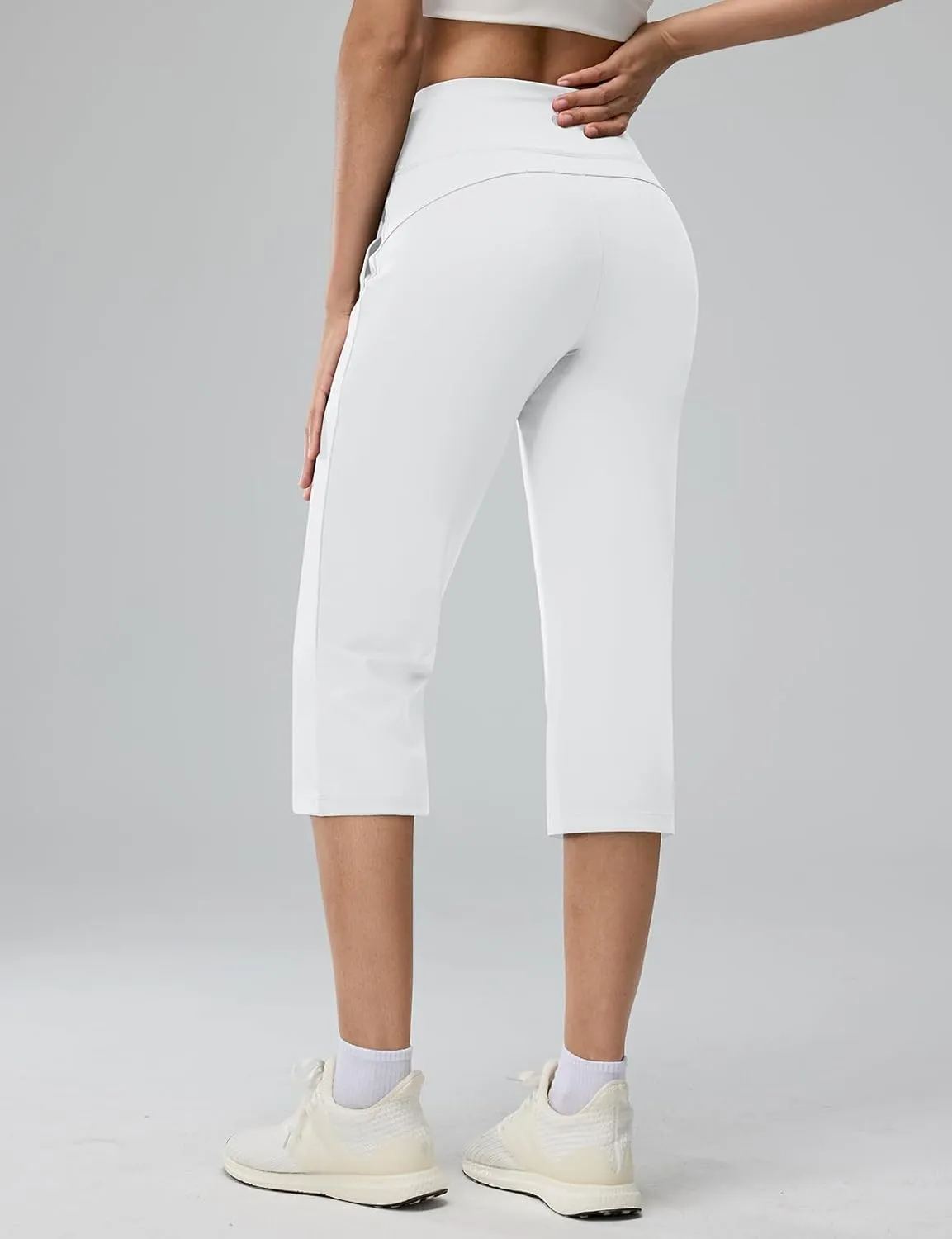 Women's Capri Pants Petite Capris with Pockets High Waisted Straight Cropped Pants Casual Yoga Cotton Summer