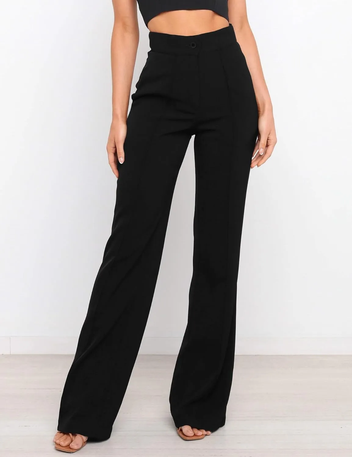Women's Causal High Waisted Wide Leg Pants, Bootcut Dress Pants for Women, Work Pants with Pockets for Women Office