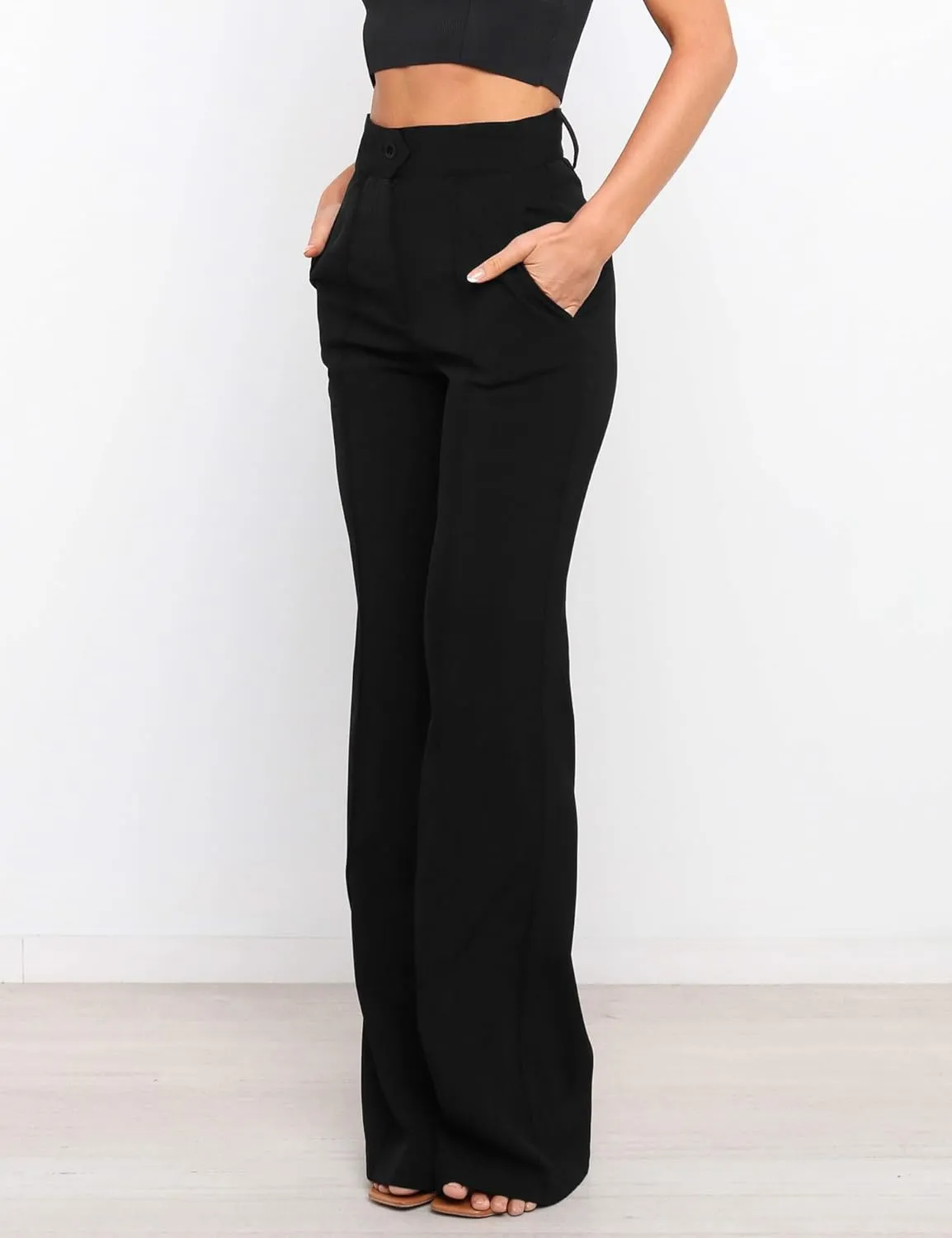 Women's Causal High Waisted Wide Leg Pants, Bootcut Dress Pants for Women, Work Pants with Pockets for Women Office