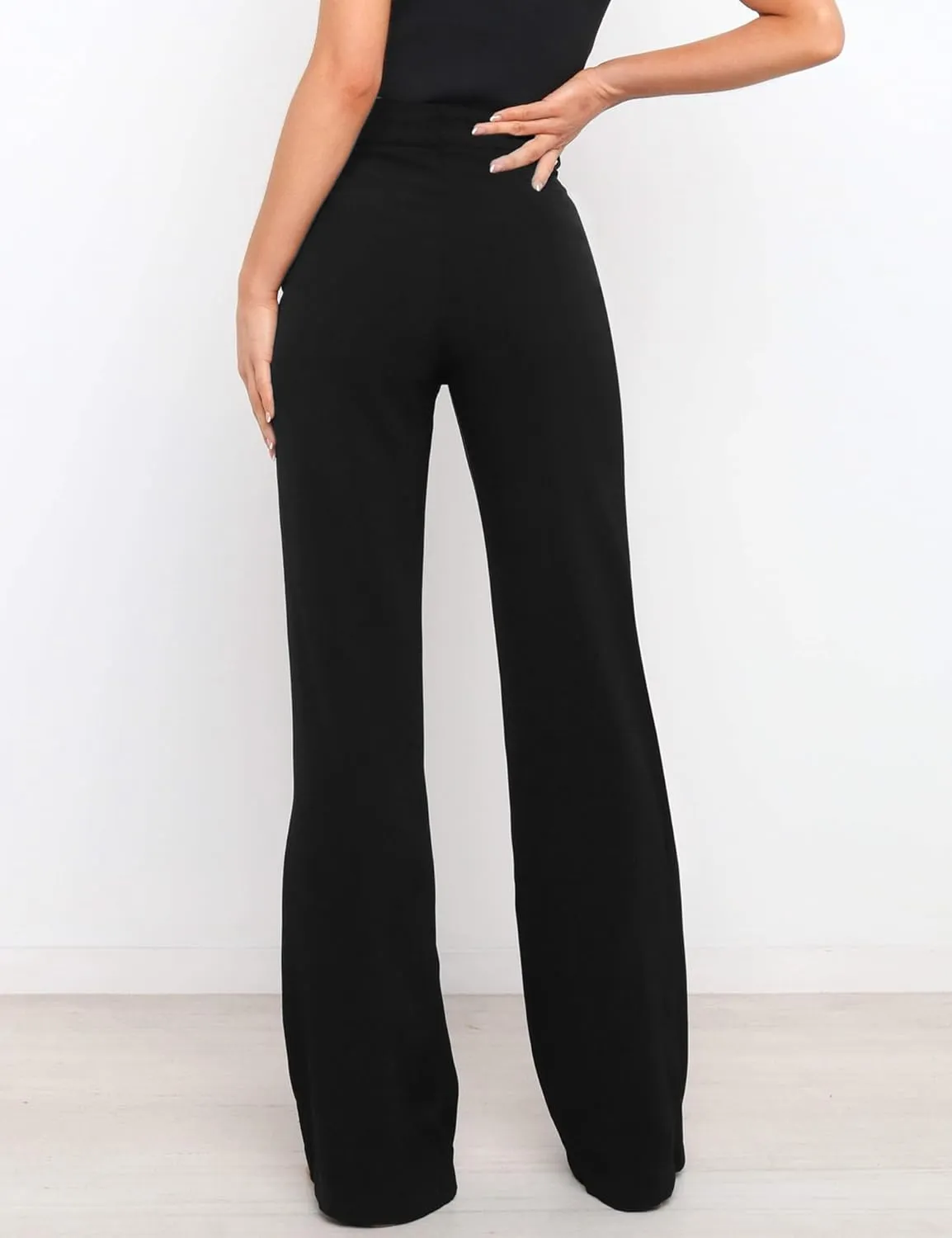 Women's Causal High Waisted Wide Leg Pants, Bootcut Dress Pants for Women, Work Pants with Pockets for Women Office