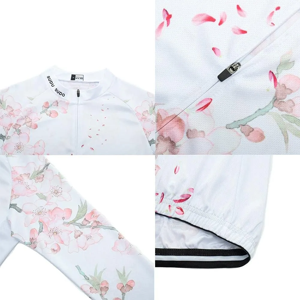 Women's Cycling Clothing Set Long Sleeve Road Bike Shirt Cycling Jersey Bicycle Pants with Gel Padded