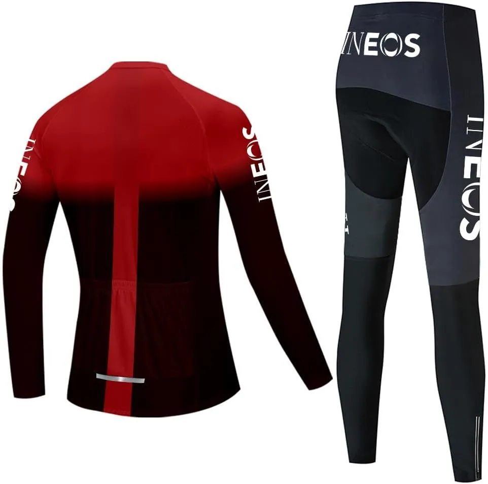 Women's Cycling Jersey Set Long Sleeve Bike Shirt Bicycle Clothing Cycling Pants with Gel Padded