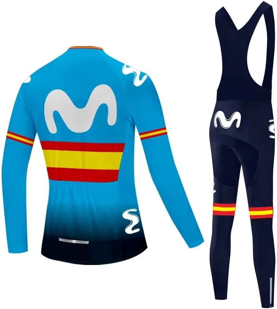 Women's Cycling Jersey Set Long Sleeve Bike Shirts Bicycle Clothing Cycling Bib Pants with Gel Padded