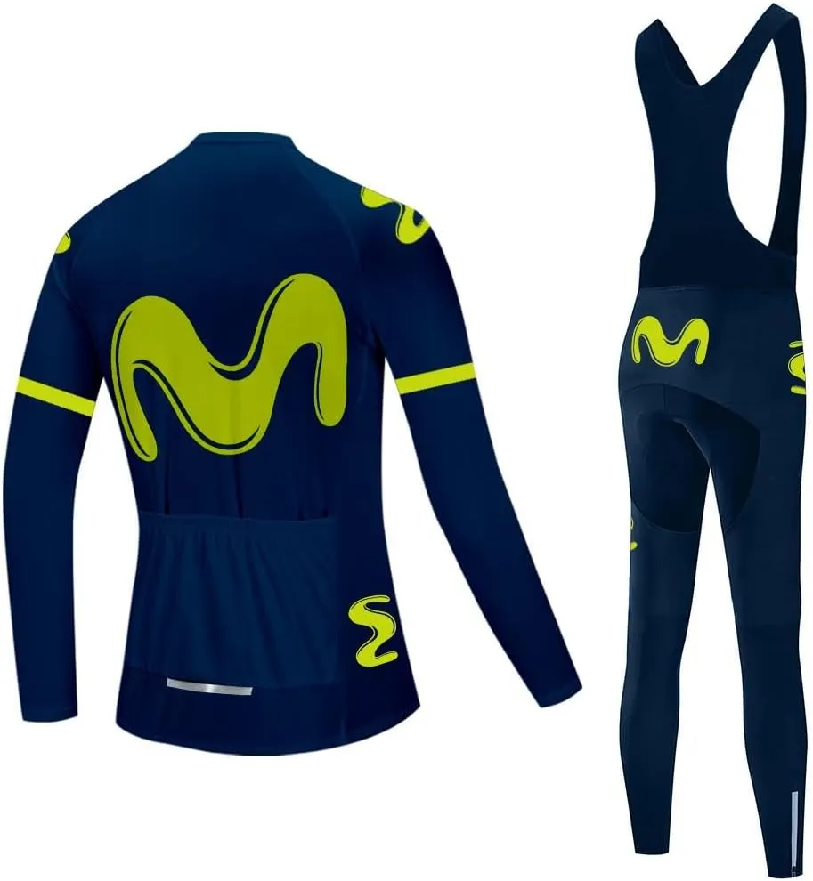 Women's Cycling Jersey Set Long Sleeve Bike Shirts Bicycle Clothing Cycling Bib Pants with Gel Padded