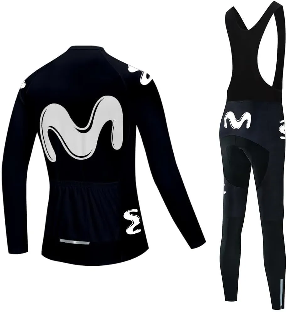 Women's Cycling Jersey Set Long Sleeve Bike Shirts Bicycle Clothing Cycling Bib Pants with Gel Padded