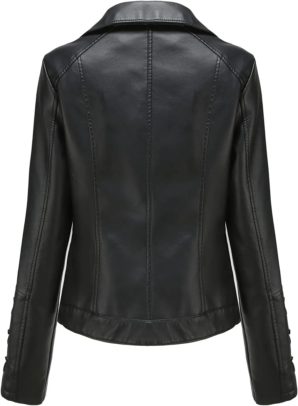 Womens Faux Leather Jacket Collar Zipper Stitching Solid Color Jacket Womens Coats De para Mujer Brown Jacket