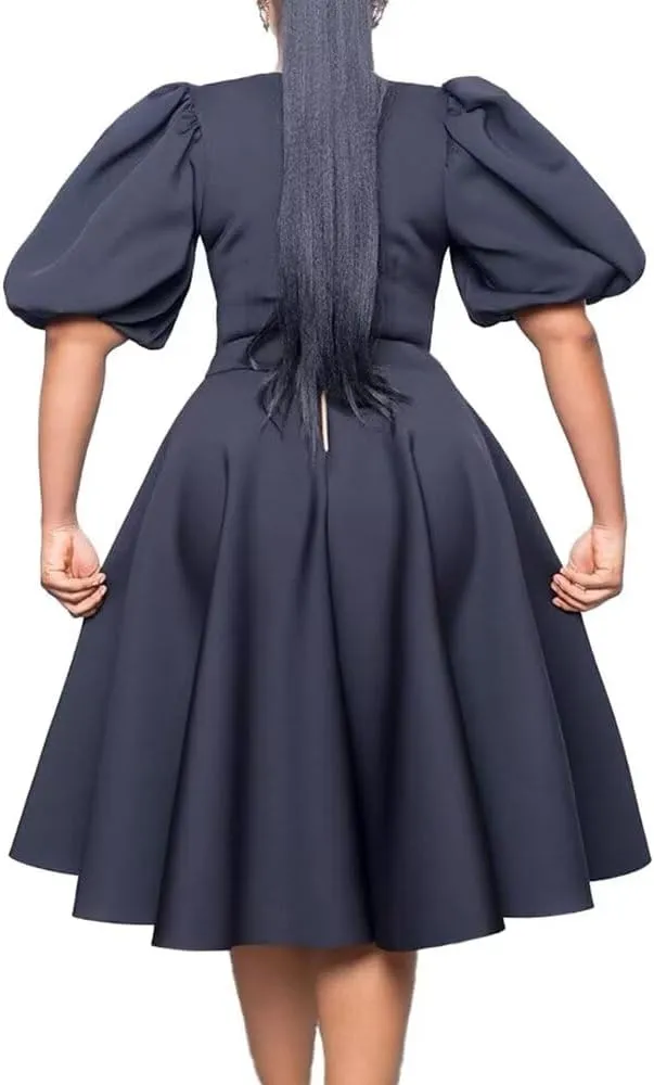 Women's Fuchsia V Neck Ruffles Short Sleeve Pleated A-Line Party Midi Dress