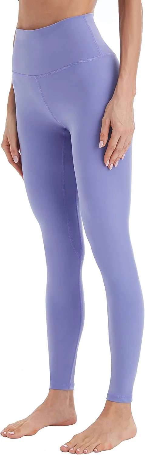 Women's High Rise Leggings Full-Length Yoga Pants with Tummy Control Seamless Waistband