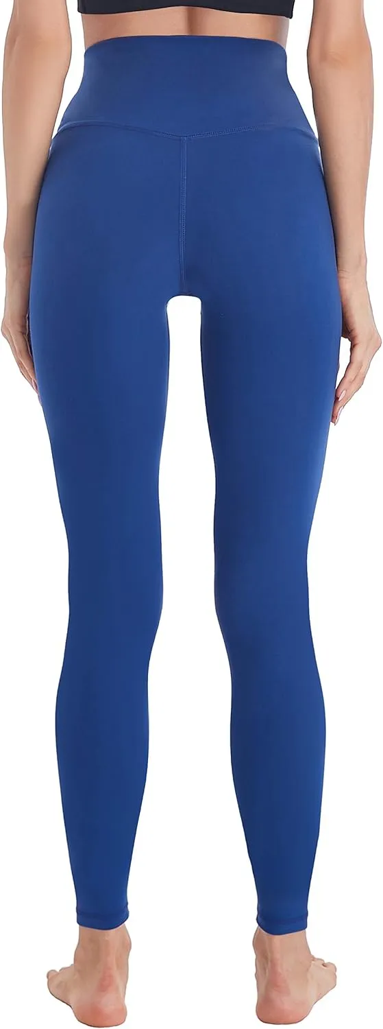 Women's High Rise Leggings Full-Length Yoga Pants with Tummy Control Seamless Waistband