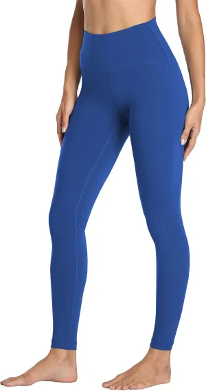 Women's High Rise Leggings Full-Length Yoga Pants with Tummy Control Seamless Waistband