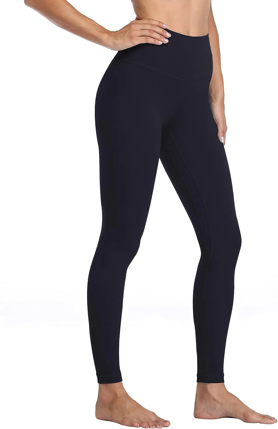Women's High Rise Leggings Full-Length Yoga Pants with Tummy Control Seamless Waistband