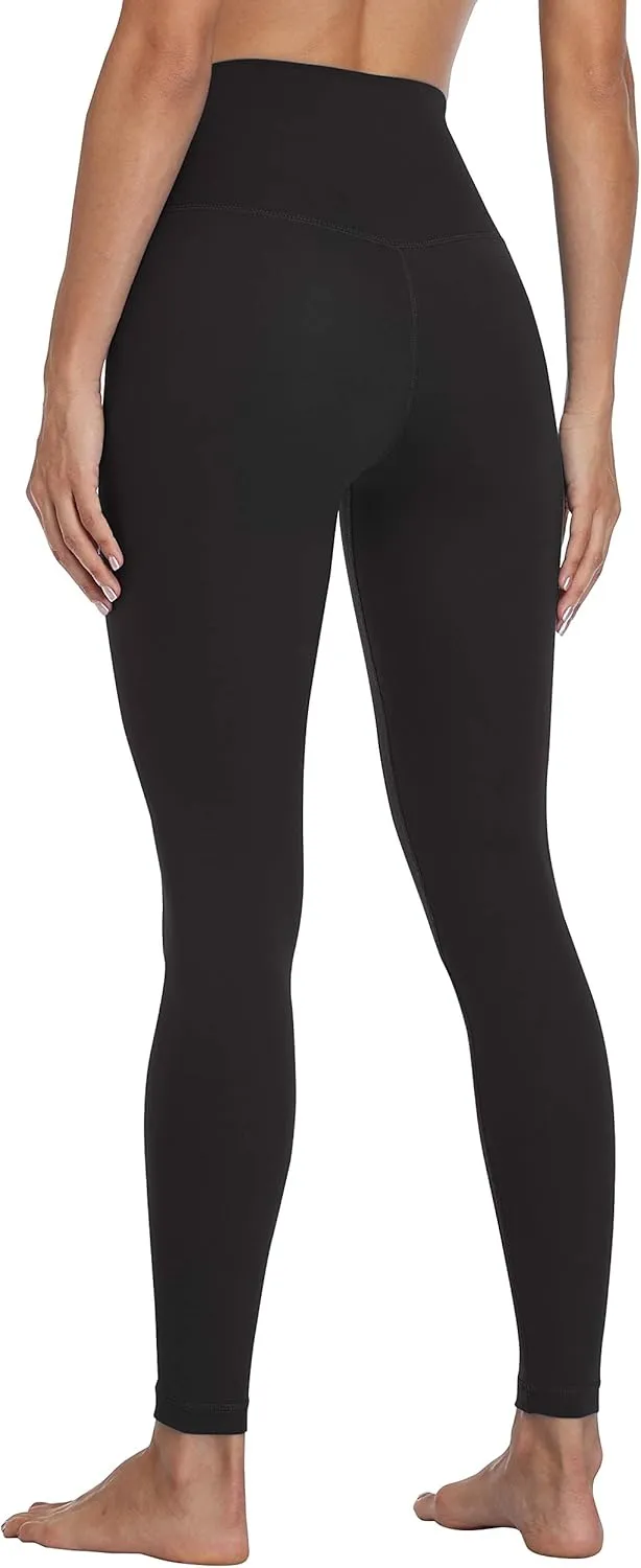 Women's High Rise Leggings Full-Length Yoga Pants with Tummy Control Seamless Waistband