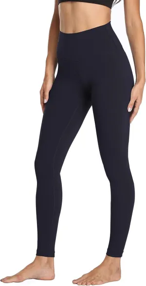 Women's High Rise Leggings Full-Length Yoga Pants with Tummy Control Seamless Waistband