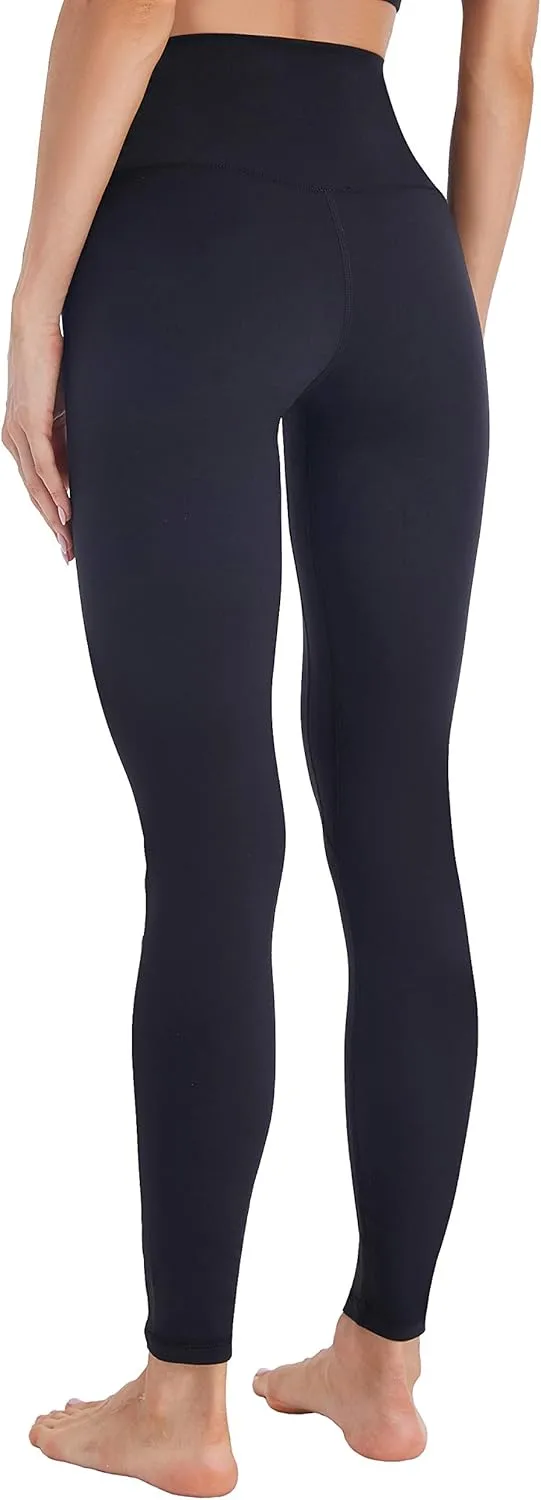 Women's High Rise Leggings Full-Length Yoga Pants with Tummy Control Seamless Waistband