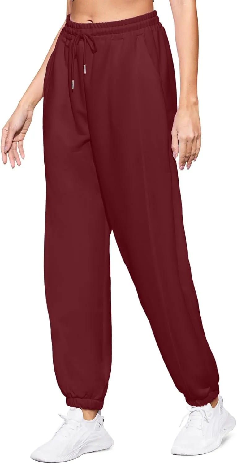Women's High Waist Baggy Sweatpants Lounge Drawstring Workout Pants with Pockets Sweats for Women Running Joggers