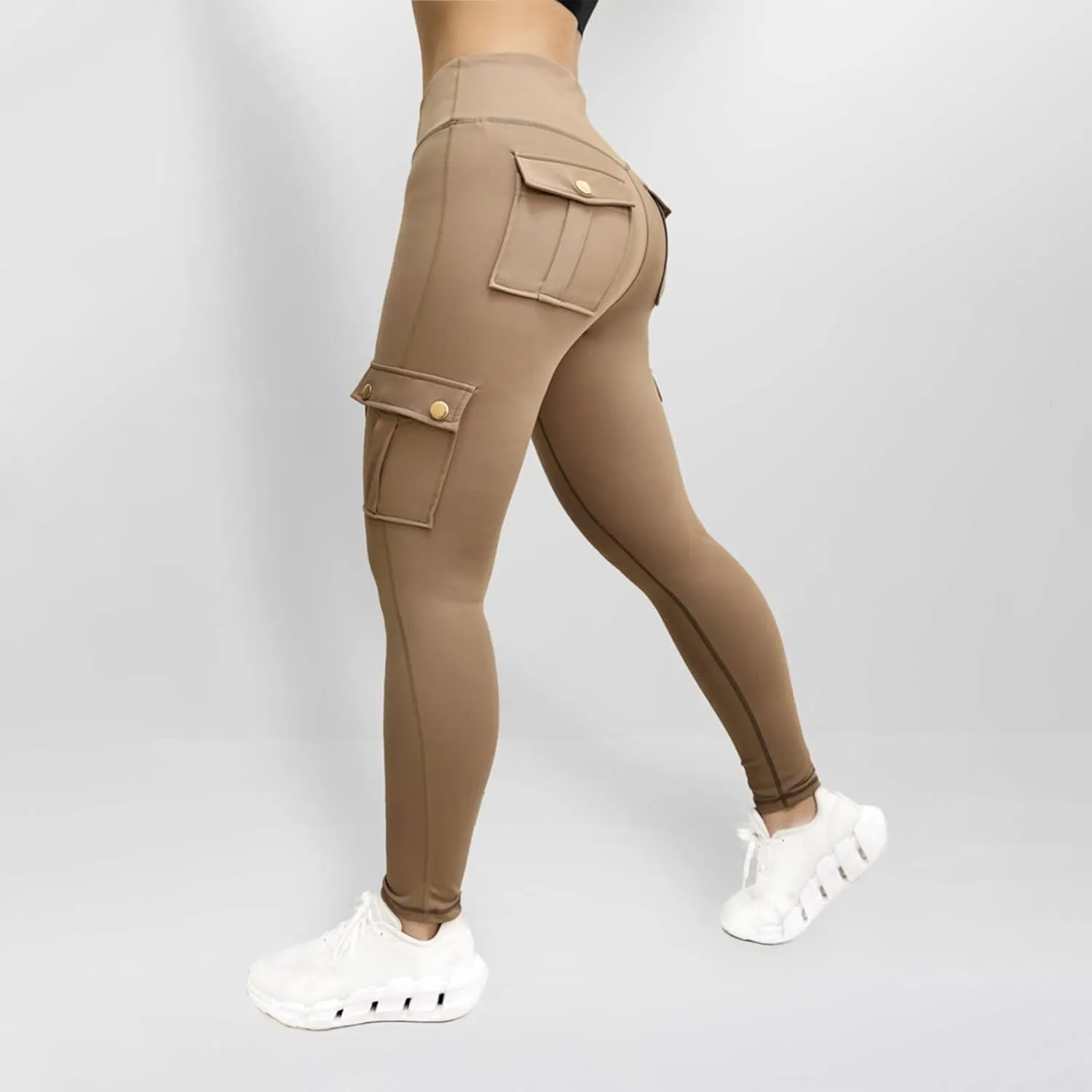 Women's High Waist Cargo Yoga Pants with Pockets Stretch Tapered Joggers Pants Workout Butt Lift Leggings Sweatpants