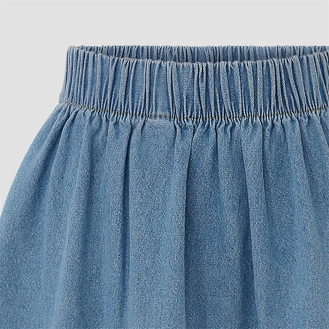 Womens High Waist Denim Skirt Long Skirts Casual Elastic Waisted A Line Bodycon Jeans Skirt