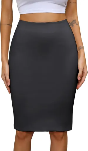 Women's High Waist Pencil Suit Skirt 2024 Stretch Below Knee for Work Formal Slim Skirt