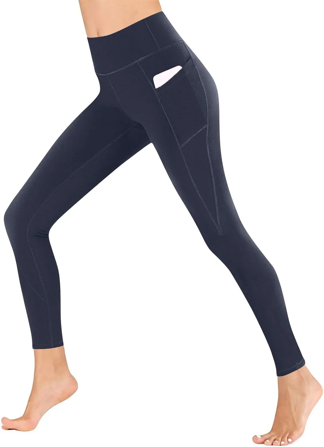 Women's High Waist Yoga Leggings with Pockets Comfortable Slim Fitted Yoga Pants Tapered Trousers Workout Lounge