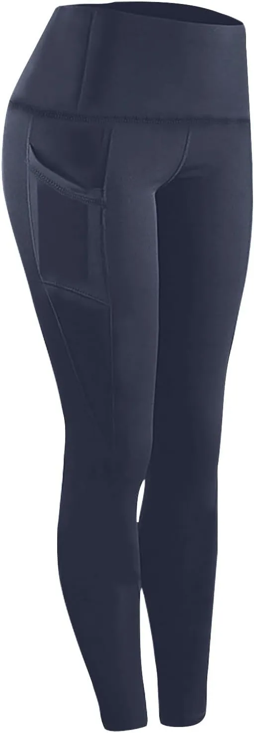 Women's High Waist Yoga Leggings with Pockets Comfortable Slim Fitted Yoga Pants Tapered Trousers Workout Lounge