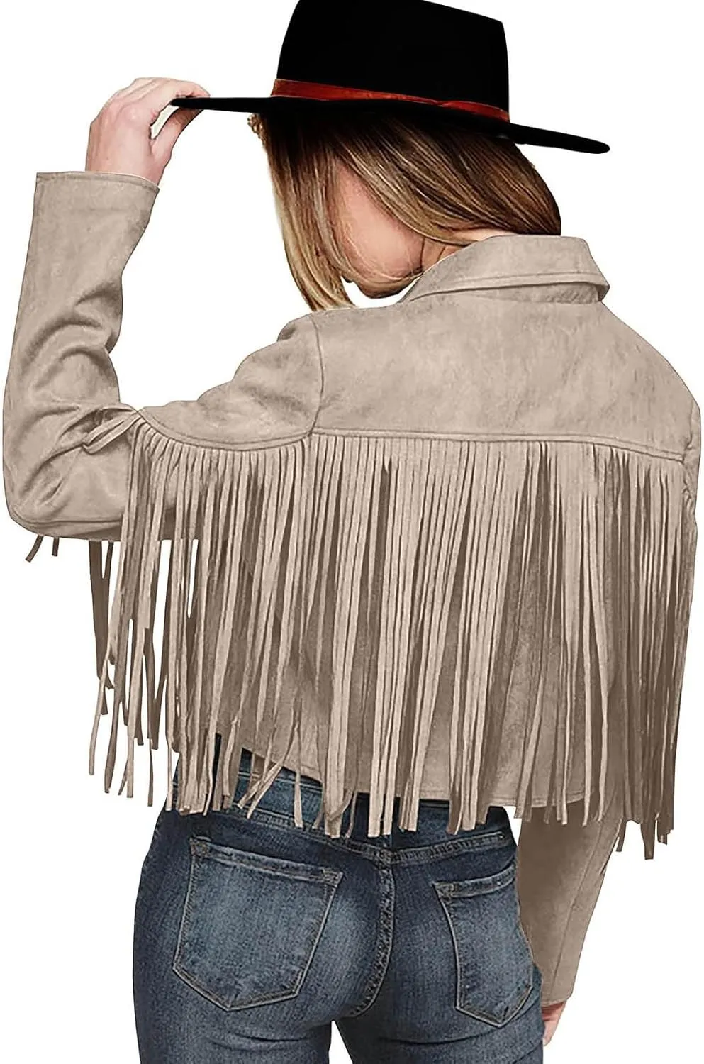 Women's Light Jackets Oversized Zipper Tassel Motorcycle Cropped Coats Windbreaker Warm Coat Lapel Cropped Fashion