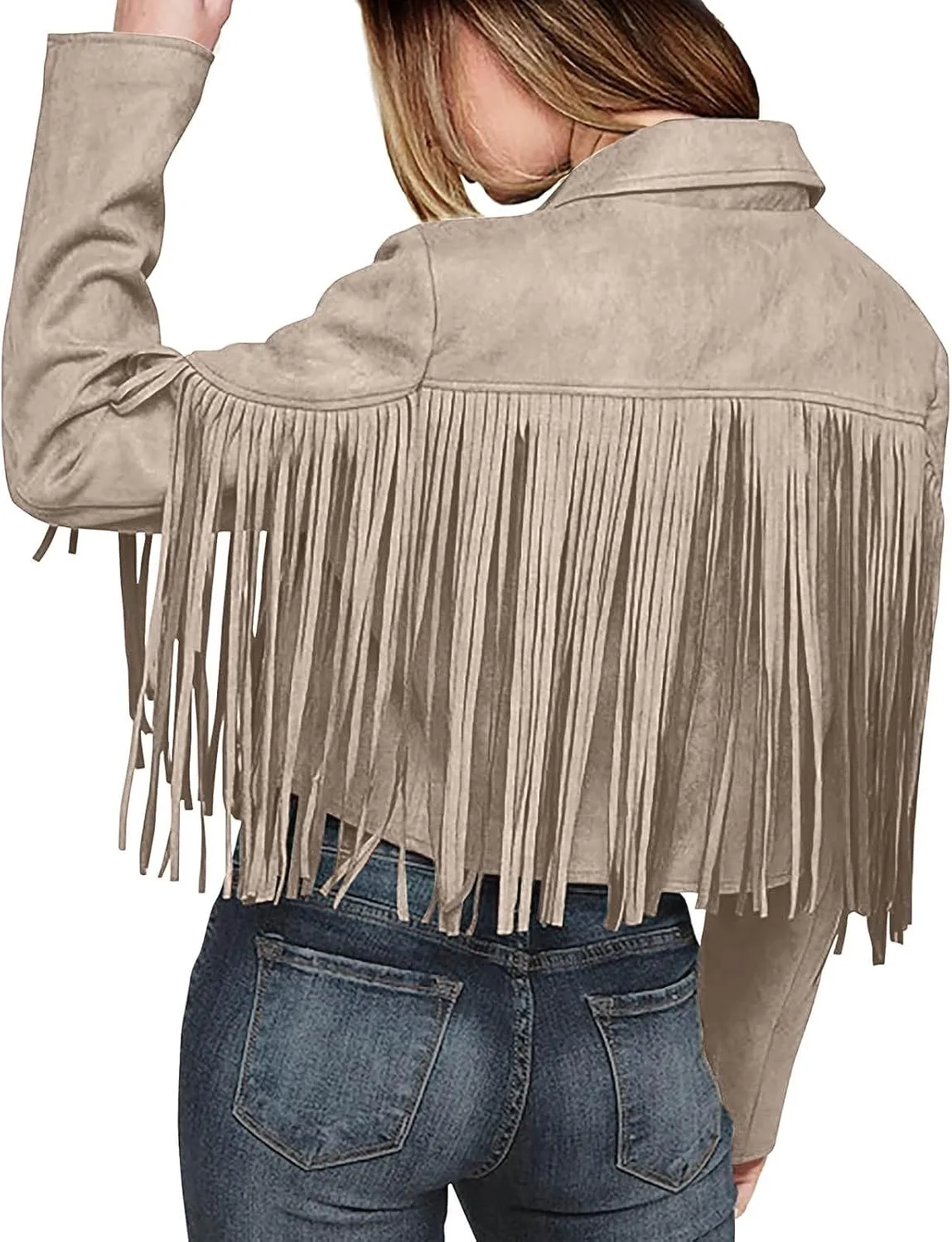 Women's Light Jackets Oversized Zipper Tassel Motorcycle Cropped Coats Windbreaker Warm Coat Lapel Cropped Fashion