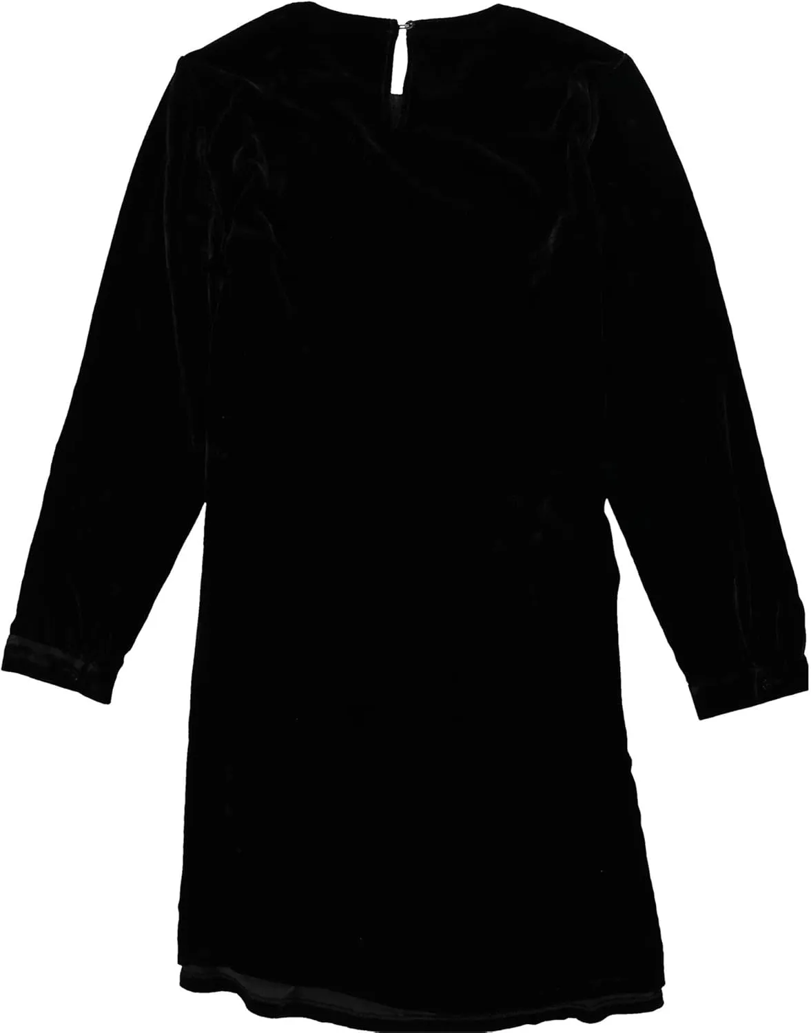 Womens Long Sleeve Velvet Mini Shift Dress