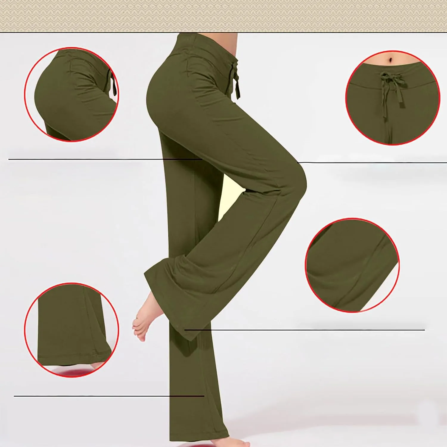 Women's Loose High Waist Wide Leg Yoga Pants Workout Leggings Casual Modal Long Trousers Gym Pants