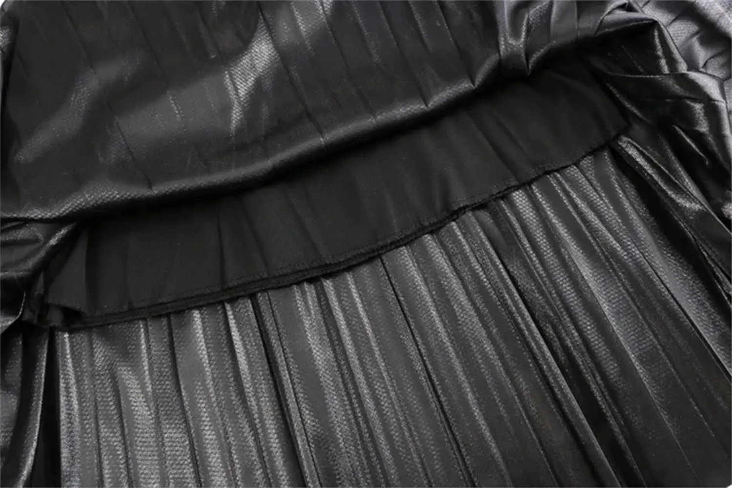 Women's Midi Skirts Casual Glossy Pleated Elastic High Waisted Party Event Site Long Skirts