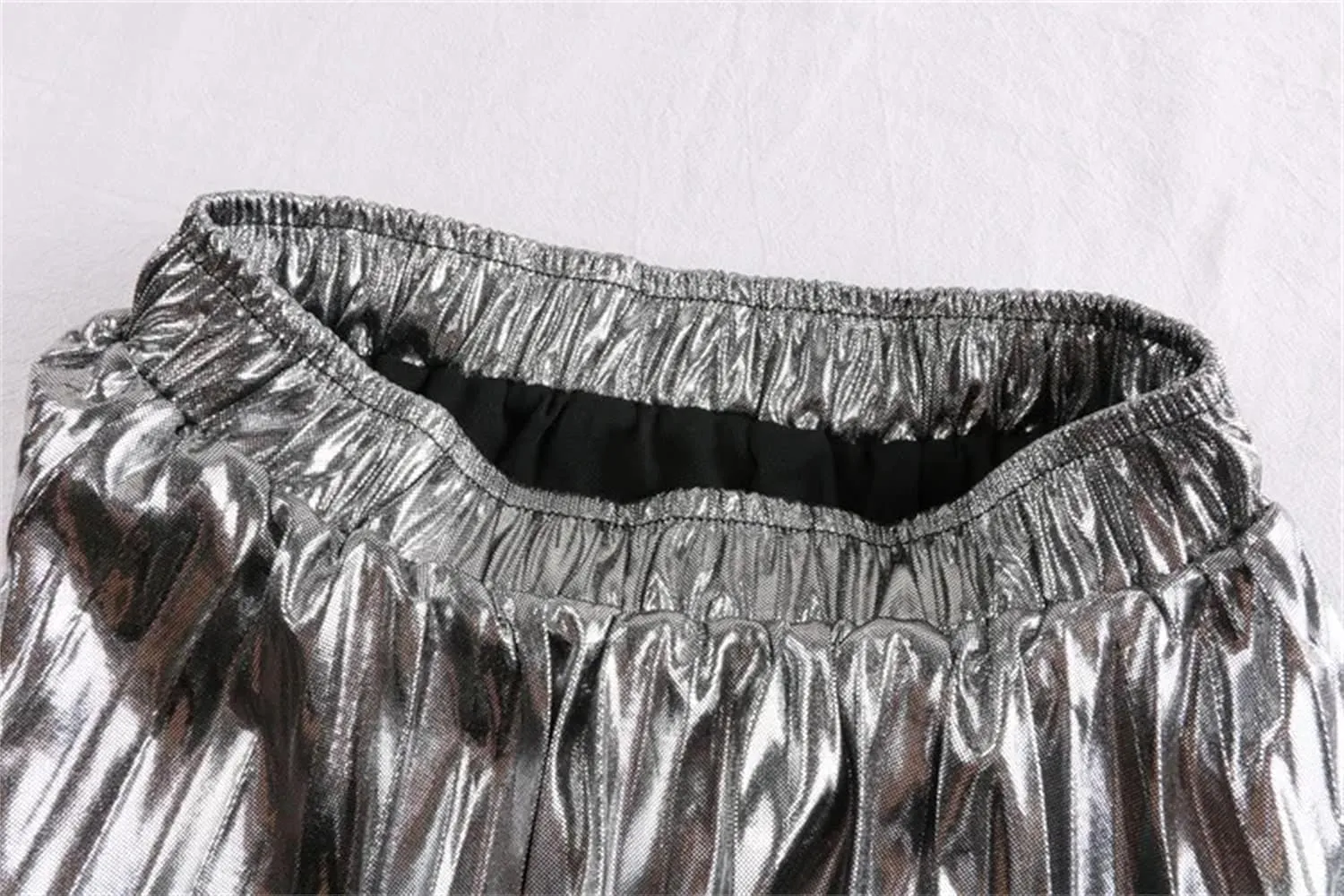 Women's Midi Skirts Casual Glossy Pleated Elastic High Waisted Party Event Site Long Skirts