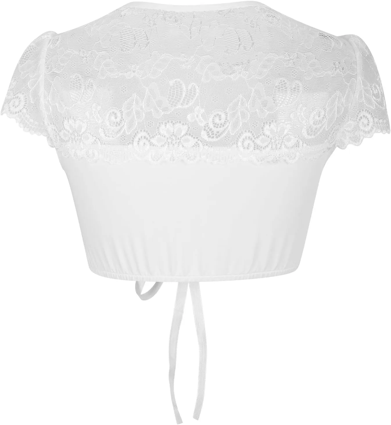 Women's Oktoberfest Shirts Traditional Authentic Dirndl Blouse Fashion Bavarian Costume Beer Garden Lace Crop Tops