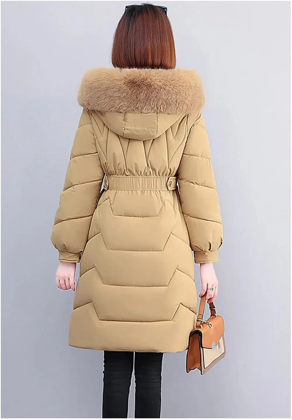 Women's Parkas Down Cotton Jacket Solid Hooded Mid Long Cotton Padded Jacket Female Warm Winter Jacke Coats