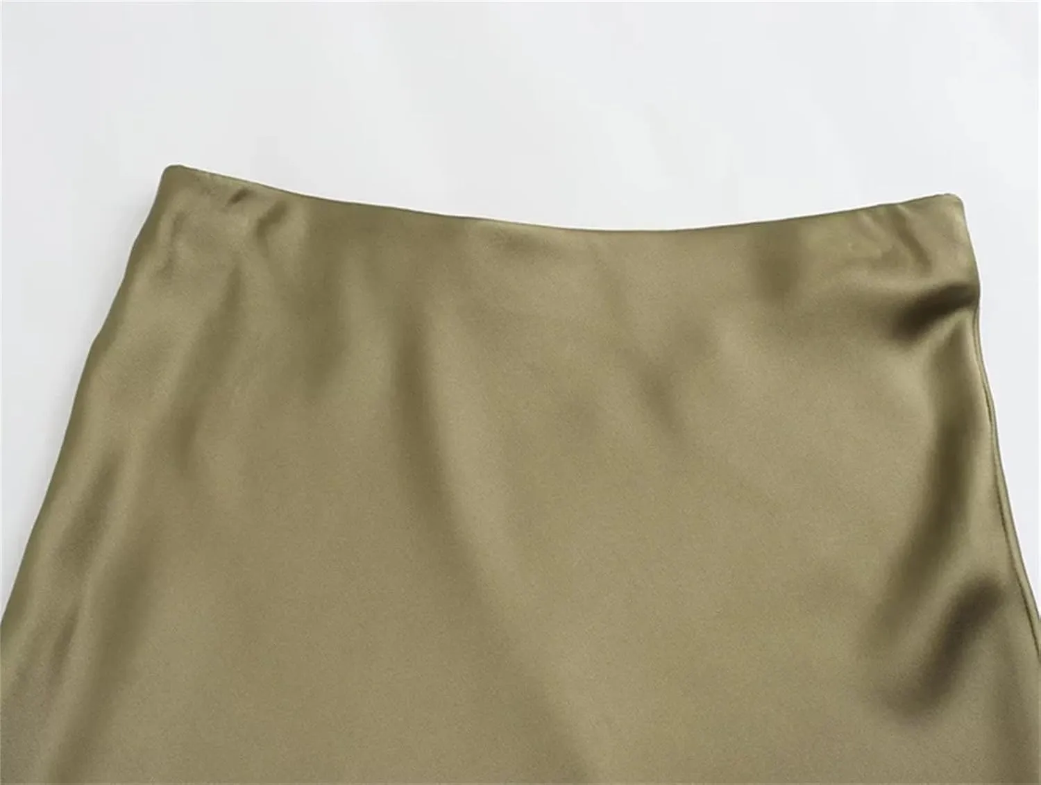 WomenS Pleated Midi Satin Skirt - Vintage Mid Elastic Waist Skirts A-Line Midi Skirts for Party Wedding