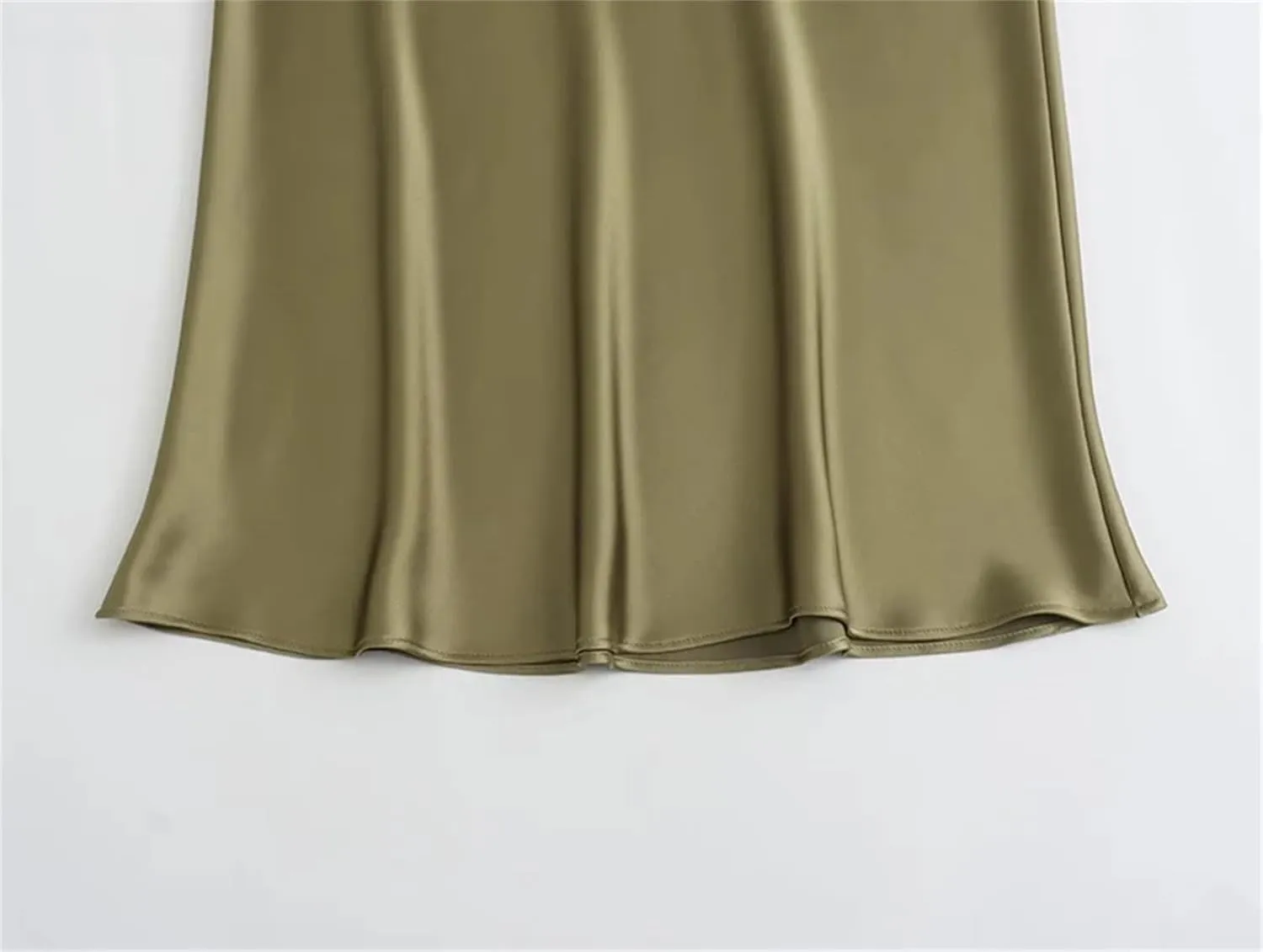 WomenS Pleated Midi Satin Skirt - Vintage Mid Elastic Waist Skirts A-Line Midi Skirts for Party Wedding