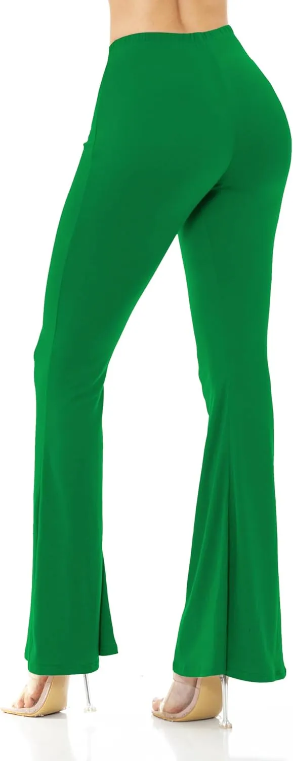 Women's Premium Flare Legging Yoga Pants Palazzo Pants Form Fitting Comfty High Waist Bell Bottom Pants
