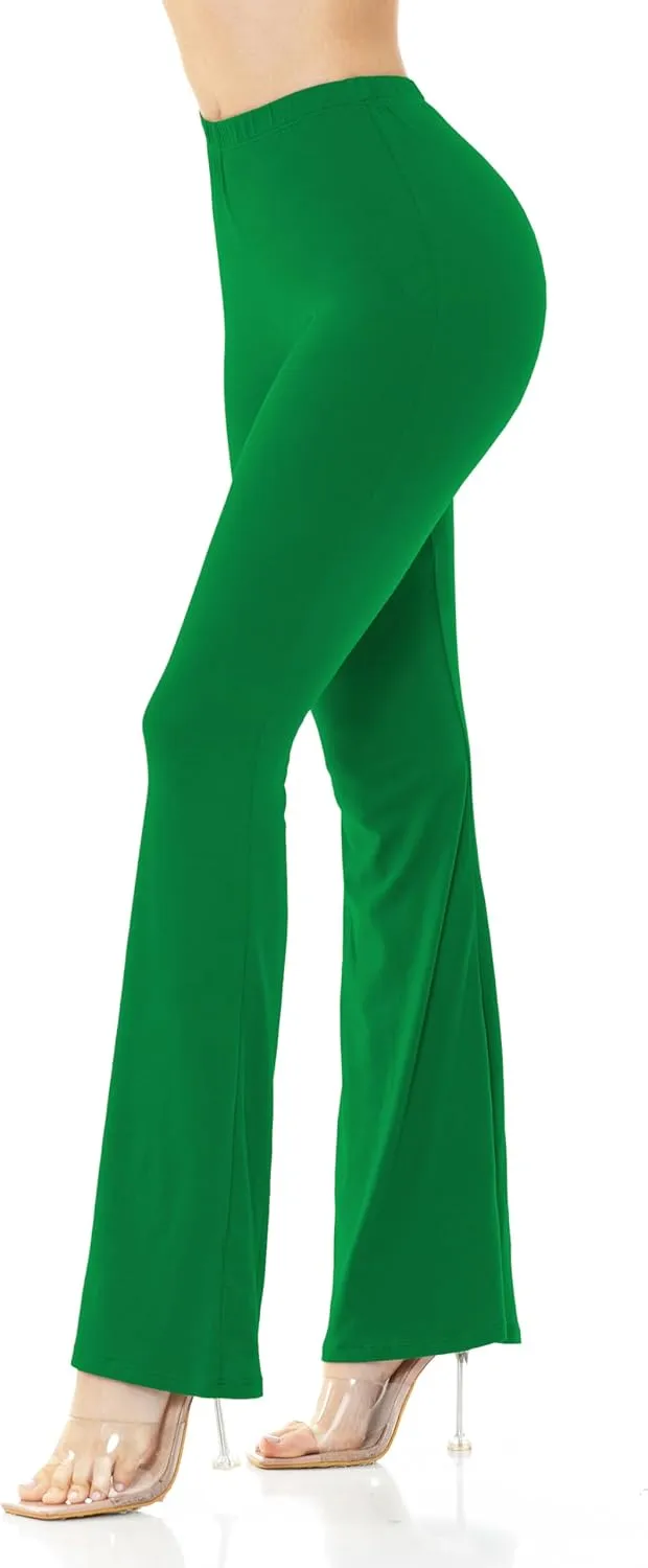 Women's Premium Flare Legging Yoga Pants Palazzo Pants Form Fitting Comfty High Waist Bell Bottom Pants