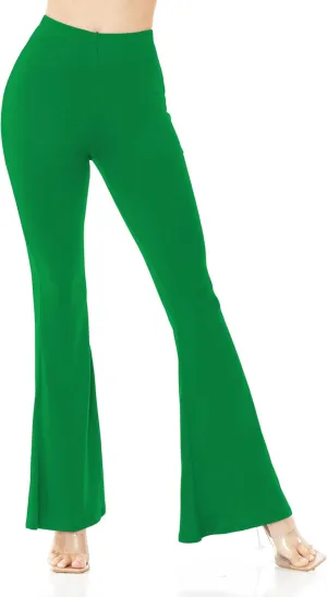 Women's Premium Flare Legging Yoga Pants Palazzo Pants Form Fitting Comfty High Waist Bell Bottom Pants
