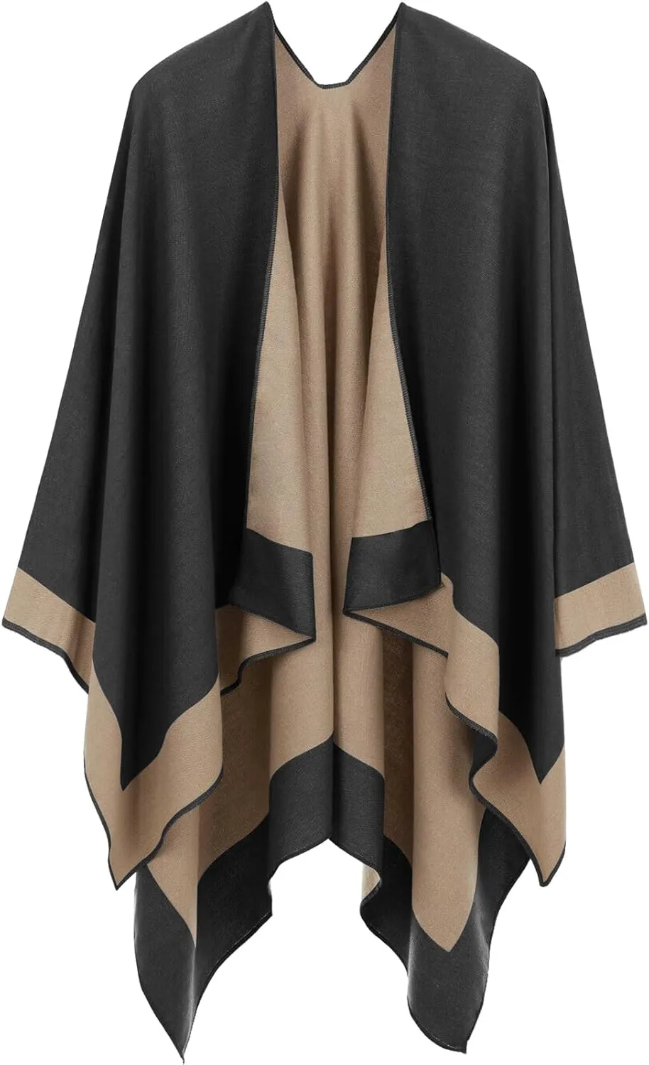 Women's Shawl Wraps Open Front Poncho Cape Oversized Sweaters Casual Cardigan Shawls for Fall Winter