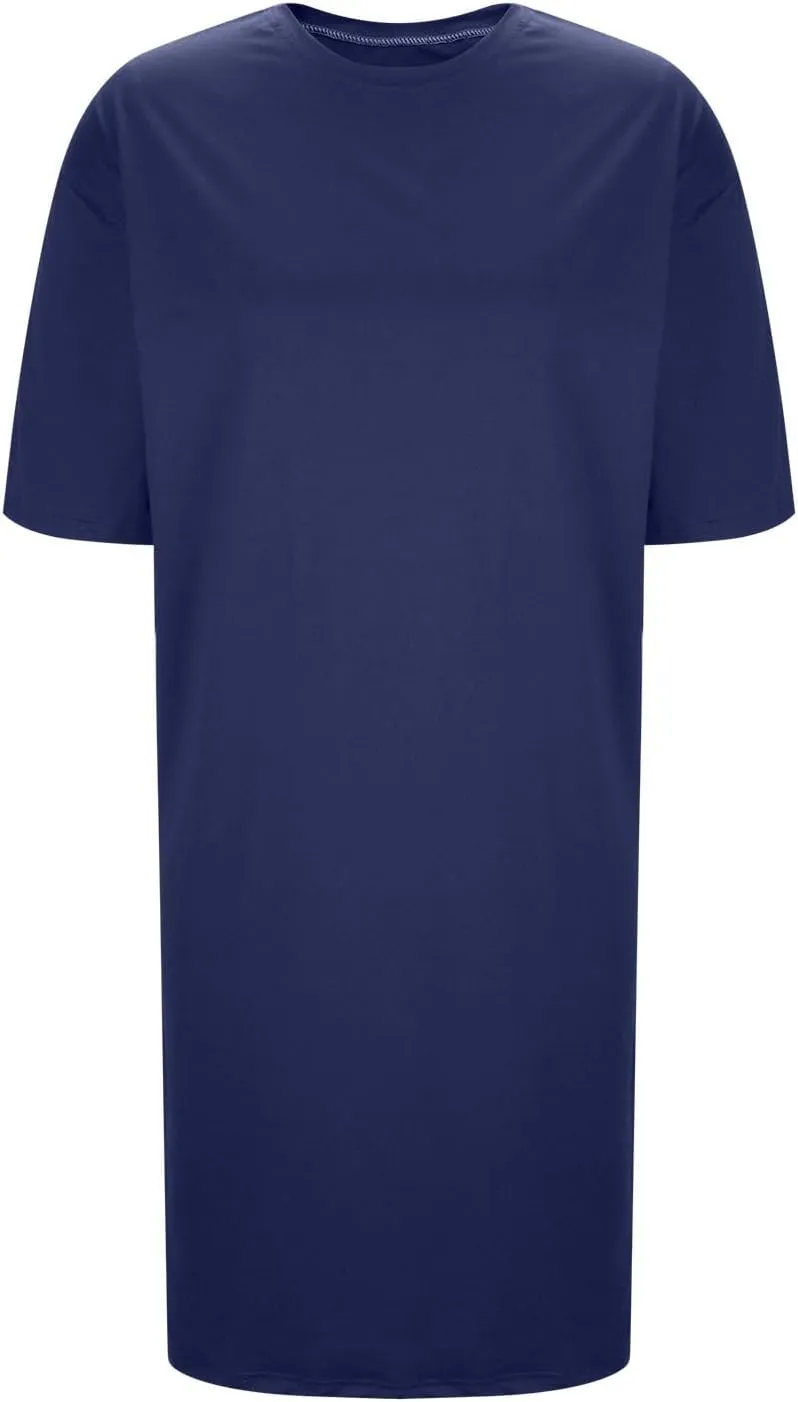 Women's Short Sleeve Midi Tshirt Dresses Summer Casual Plain Long Tunic Dress Loose Fit Soft Nightgown Sleep Shirts