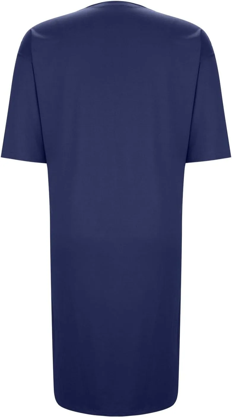Women's Short Sleeve Midi Tshirt Dresses Summer Casual Plain Long Tunic Dress Loose Fit Soft Nightgown Sleep Shirts